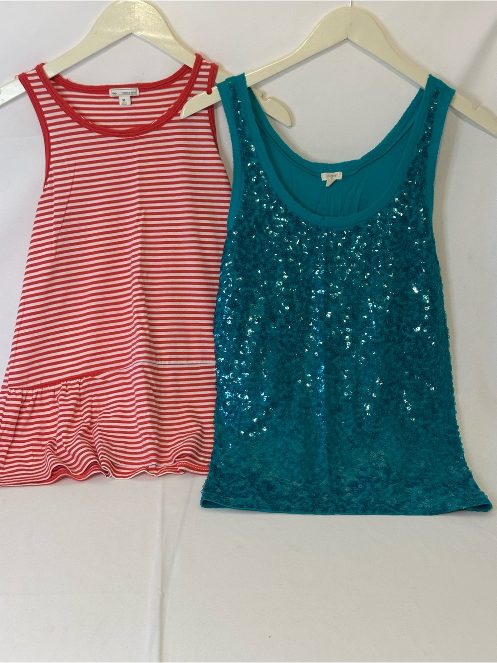 J. Crew Teal Sequin Tank Top set 2 gap